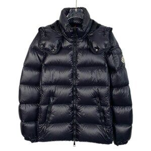 Moncler Berre Hooded Quilted Down Jacket Black Size 1/S Zipper Coat Premium Warm
